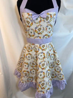 Vintage Inspired Apron - Lavender Beehives