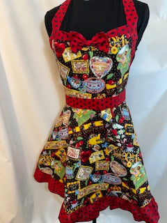 Vintage Inspired Apron - Lavender Flowers