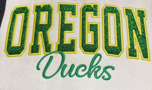 Oregon Ducks Hoodie with Green Glitter