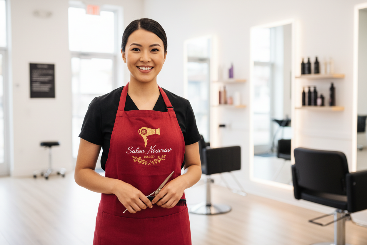 Can we make this a apron - bright poppy like at a hair salon